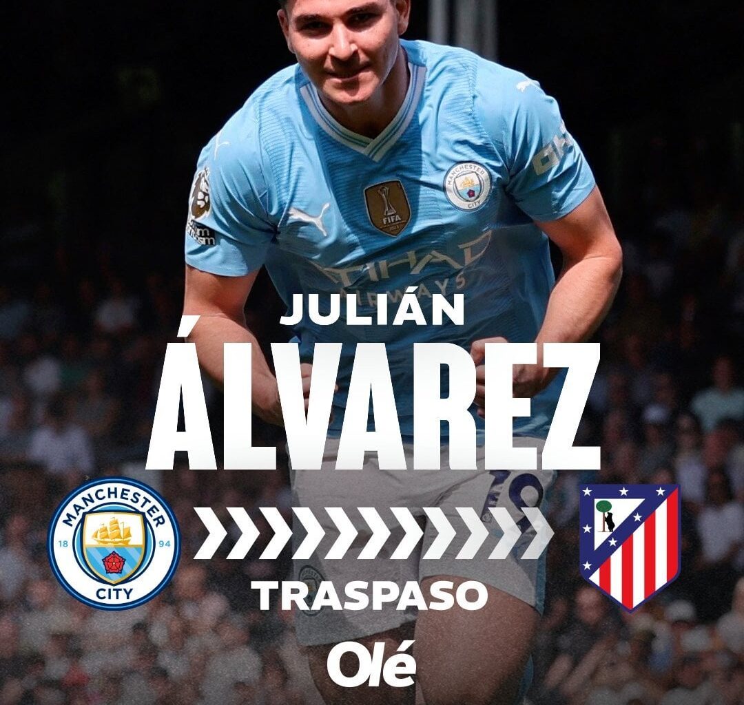 [Diario Ole] OLÉ EXCLUSIVE: JULIÁN ÁLVAREZ, NEW PLAYER FOR ATLÉTICO DE MADRID! La Araña leaves Manchester City and becomes a new reinforcement of Cholo Simeone's team in exchange for 80,000,000 euros