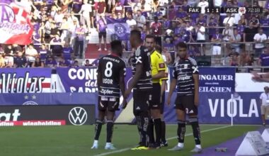 Lautstarke Pfiffe starten im Moment der Einwechselung von Jerome Boateng bei LASK