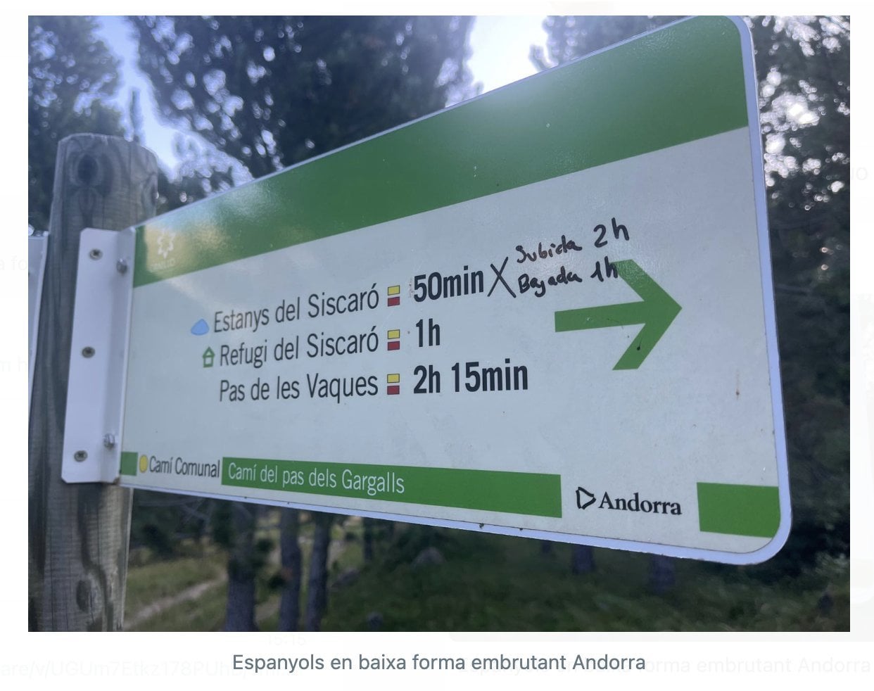 'Espanyols en baixa forma embrutant (cartells a) Andorra'