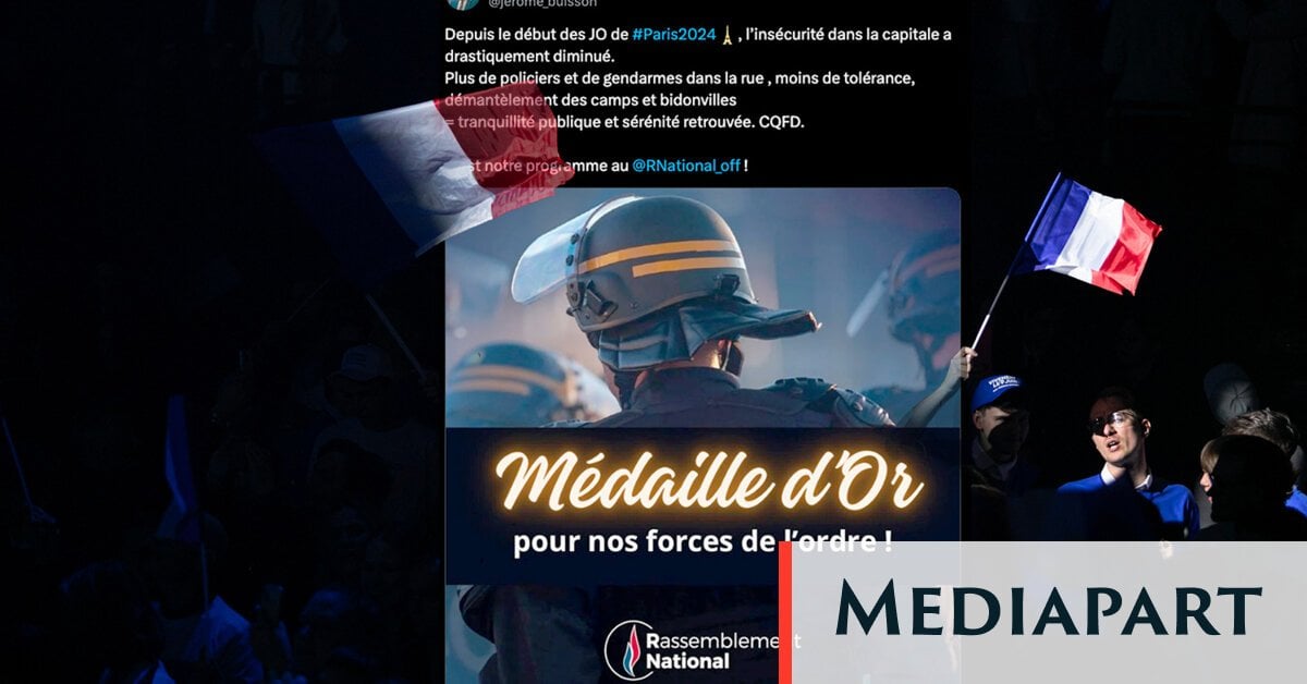 Drapeaux, police et Marseillaise : pour le RN, « les JO ressemblent beaucoup à la France qu’on voudrait »