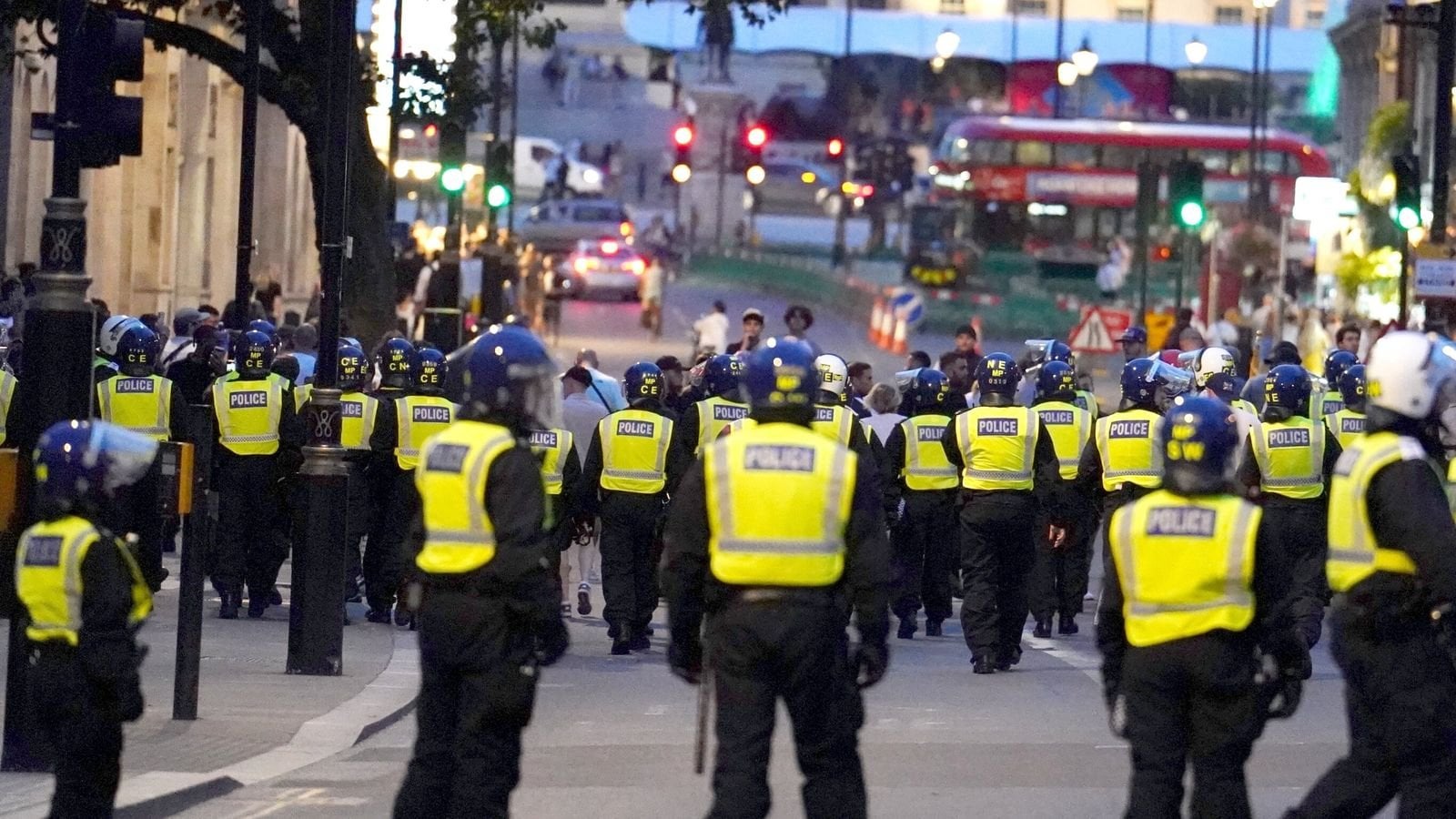 Protesters hurl stones at riot police protecting mosque in Sunderland