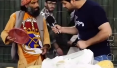 Guy made a traditional afghan clothing with real madrid emblem.