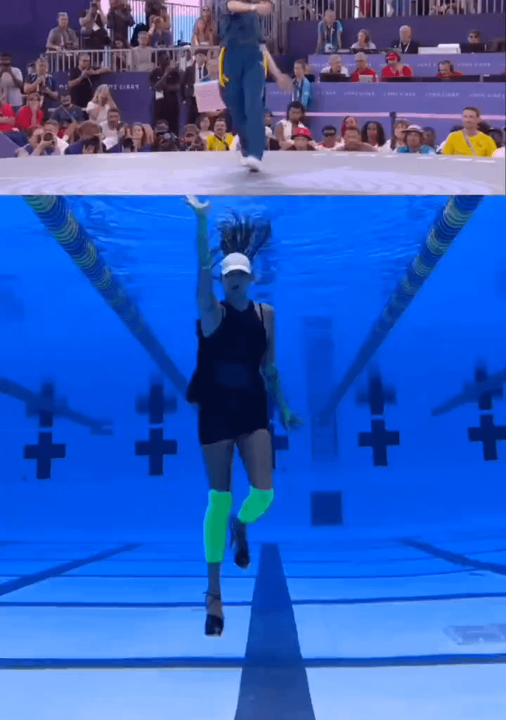 Synchronized swimming world champion Kristina Makushenko's reprise of RayGun's (in)famous moves.