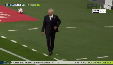 Ancelotti Bellingham Alaba and Camavinga reaction to Endrick goal