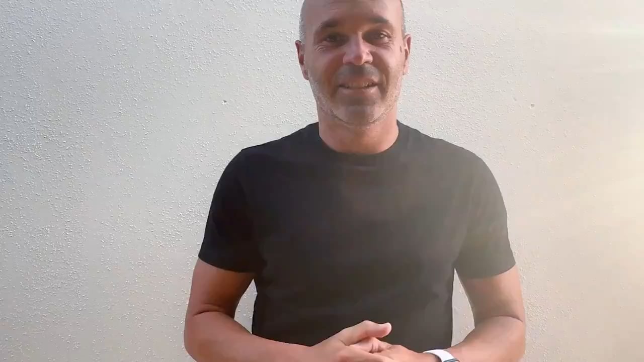 Andres Iniesta congratulates Phil Foden