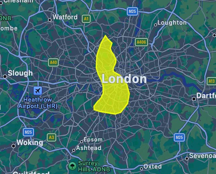 Size of Liechtenstein compared to London, England