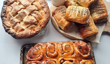 Apple season! Apple Cinnamon Rolls, Apple and Leek Sausage Rolls, Apple Pie and a Caramel Apple Crumble