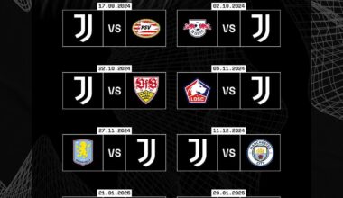 UCL 24/25 schedule