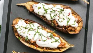 Moussaka stuffed eggplants!