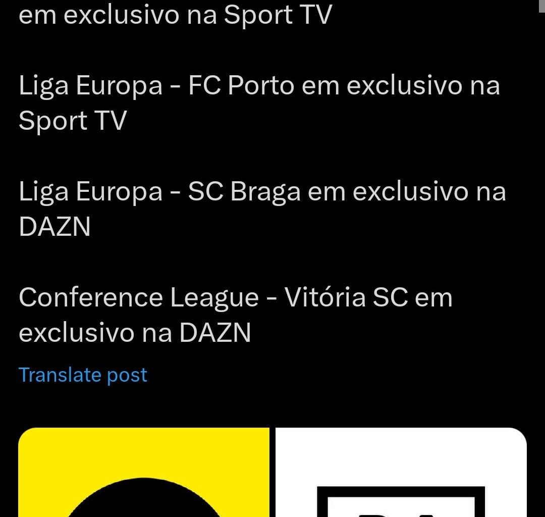 Transmissão das equipas portuguesas na fase de liga das competições europeias