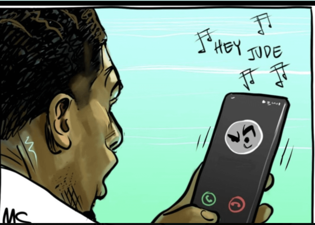 Real Madrid Fan created this fan art of Jude not answering Ancelotti's phone call 😂😂😂😂
