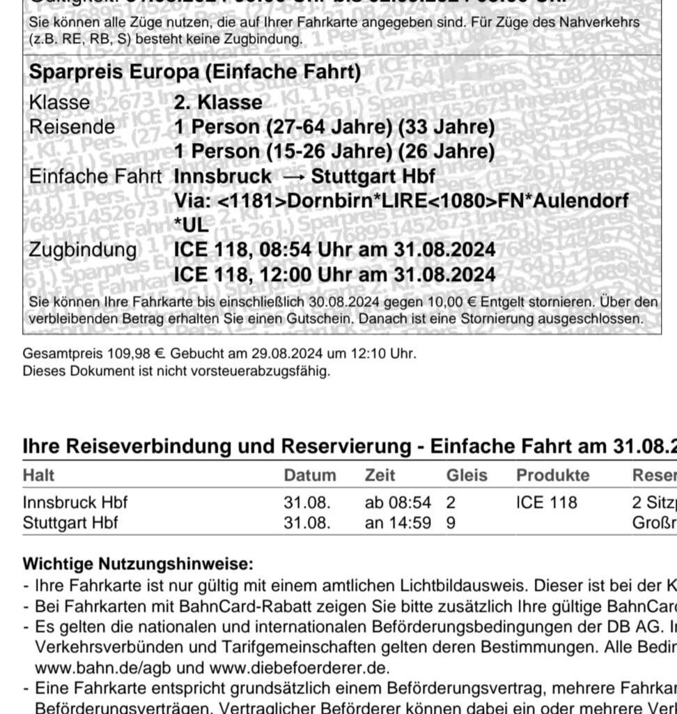 Help understanding train ticket