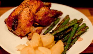 Roast poussin with balsamic asparagus