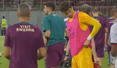 Lucas beraldo in crutches after today's game
