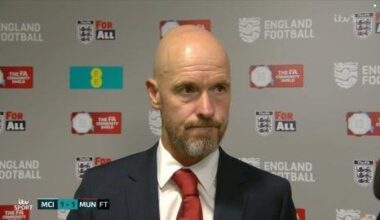 Erik Ten Hag: "What we can take positive out of our defeat in 2024 Community Shield is that we can compete with Manchester City and we have to take this belief going into the Premier League. We managed to be on an equal level with them."