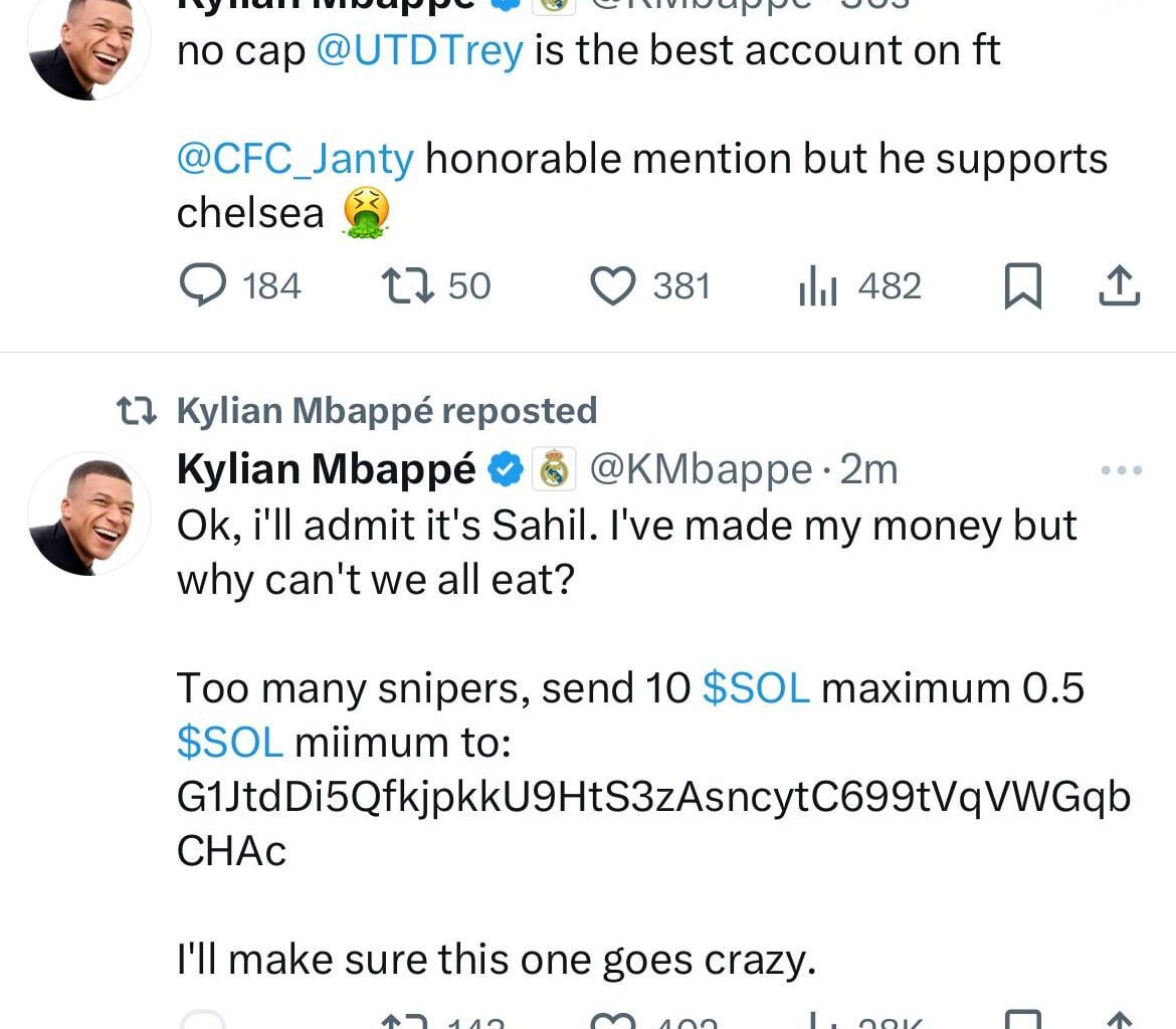 Mbappe hacked on X 😭💀