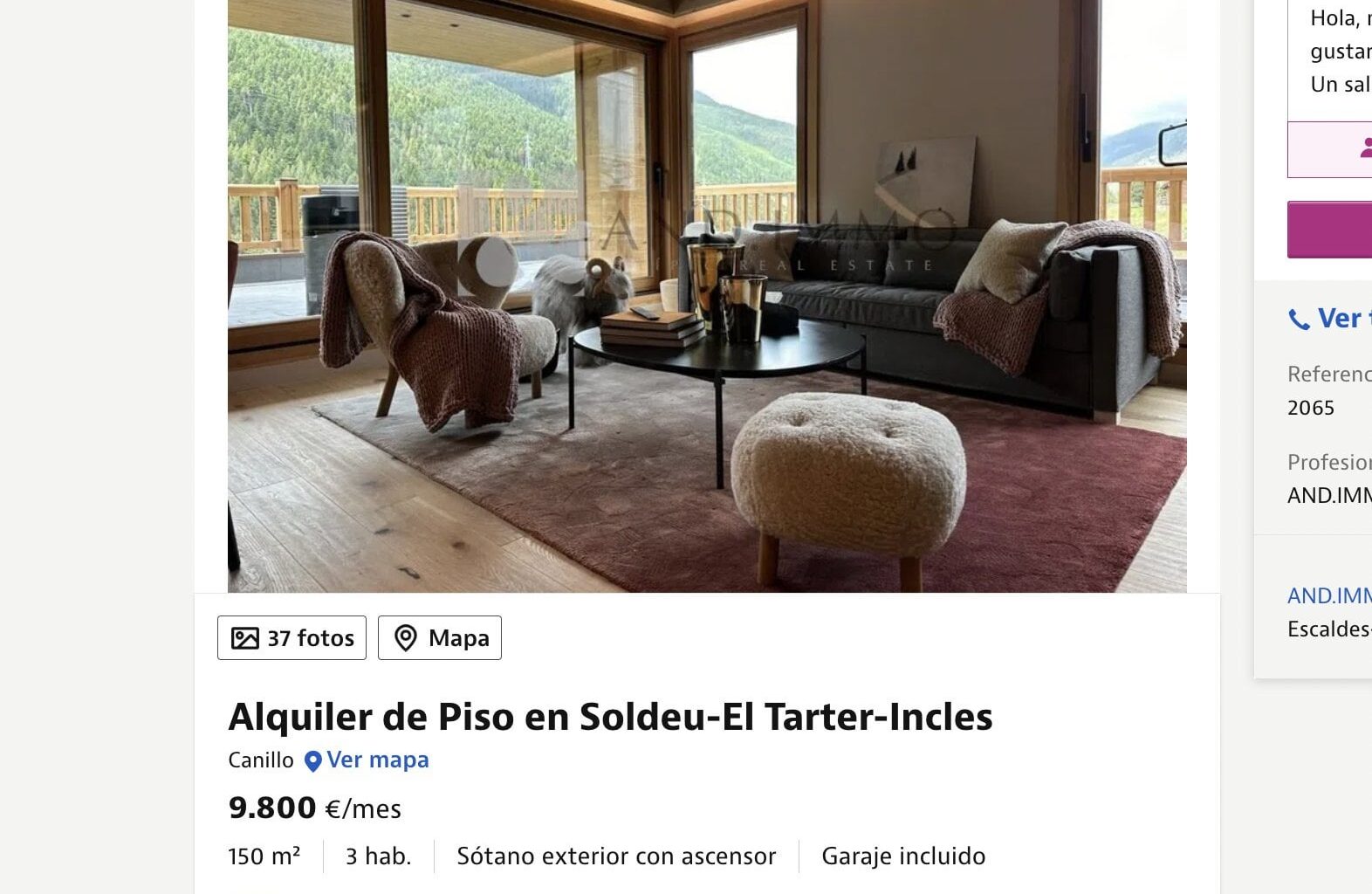 Demanen 9.800 euros al mes de lloguer per un àtic de 150 metres a El Tarter