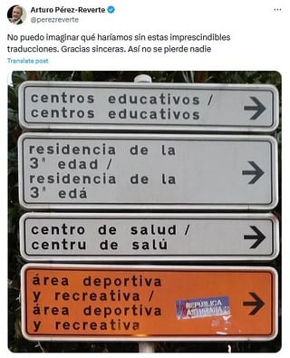 El cuñado se mete con el asturiano, pero la verdad es que tiene razón, pero no en el sentido de que lo entienda. Cuando sobra el castellano, hay que prescindir de él.