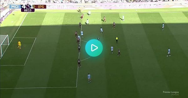 MCI [4] - IPS [1]: Haaland records his 10th City hat-trick with another tap in (all replay angles)