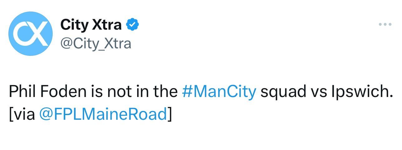No Foden today 🥺😢❌