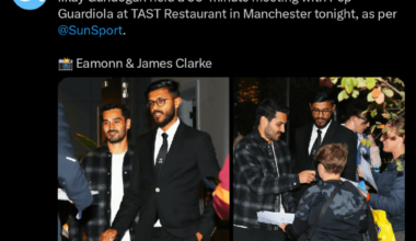 Gundogan and Pep have spent the evening at Tast together