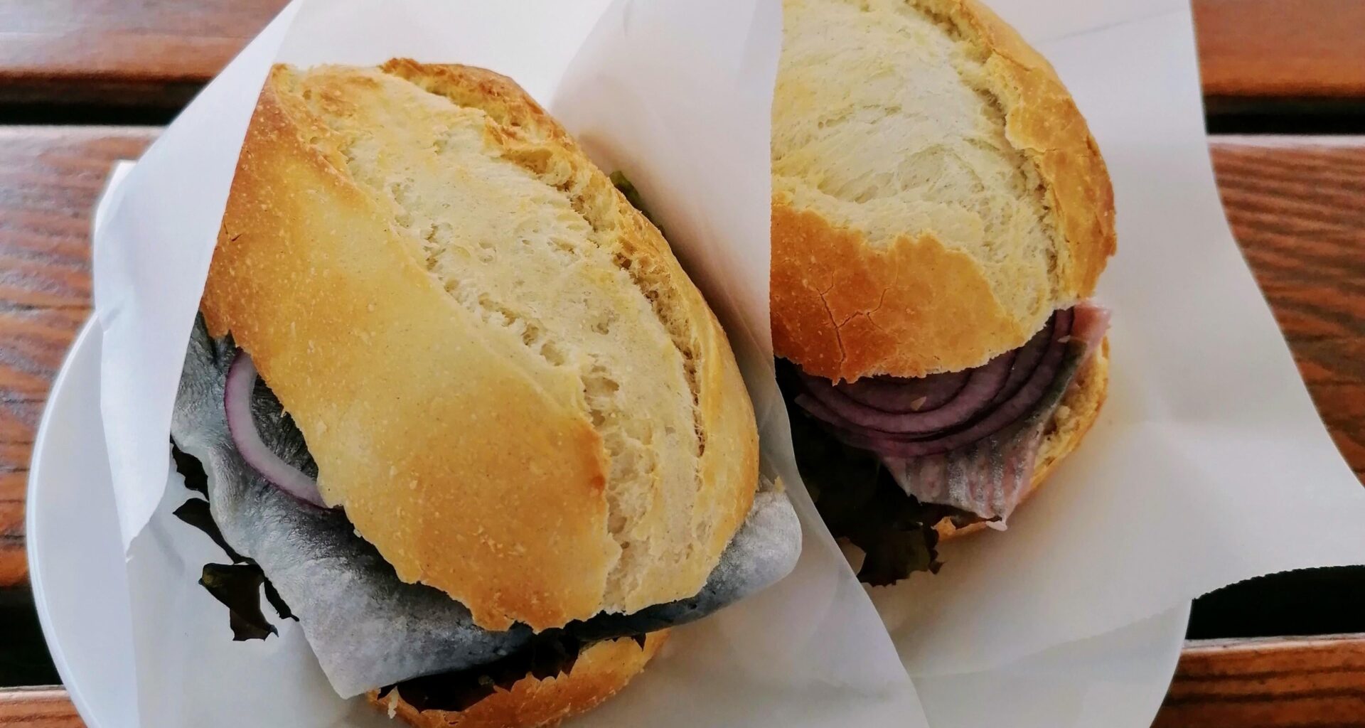 Herring in a roll, matjes and Bismarck