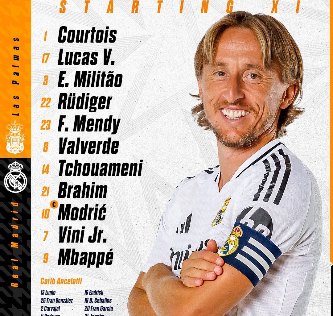 Starting XI vs Las Palmas