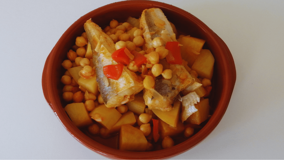 Chickpeas with Hake Fish and Potatoes