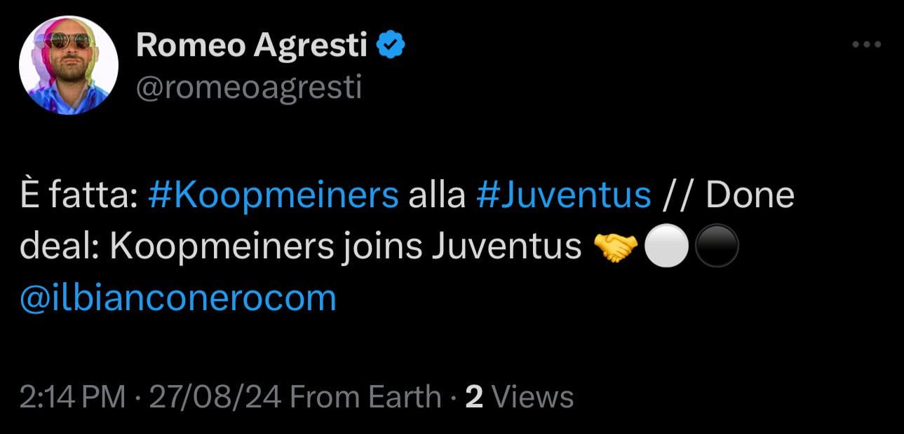 [Romeo Agresti] Done deal: Koopmeiners joins Juventus!