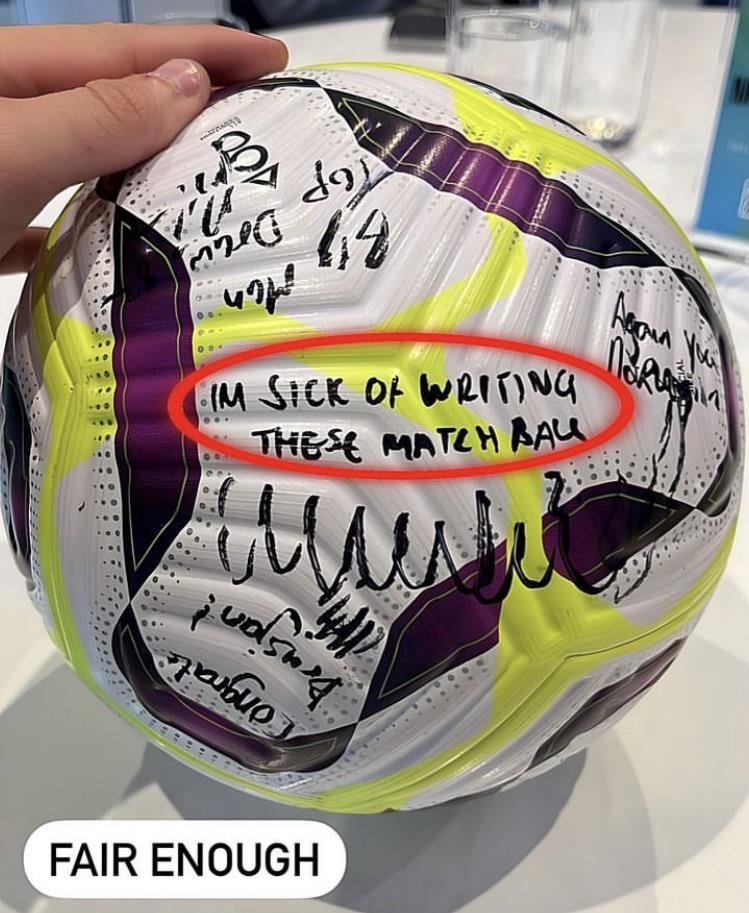 Who wrote this on Haaland’s ball? 😂
