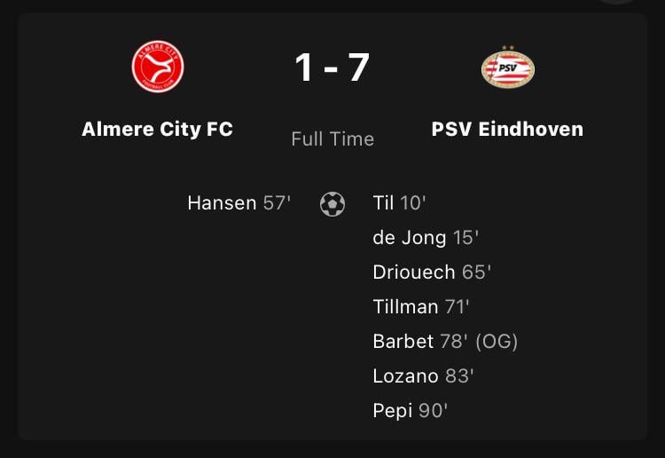 PSV doet een Brazilitje: 1-7