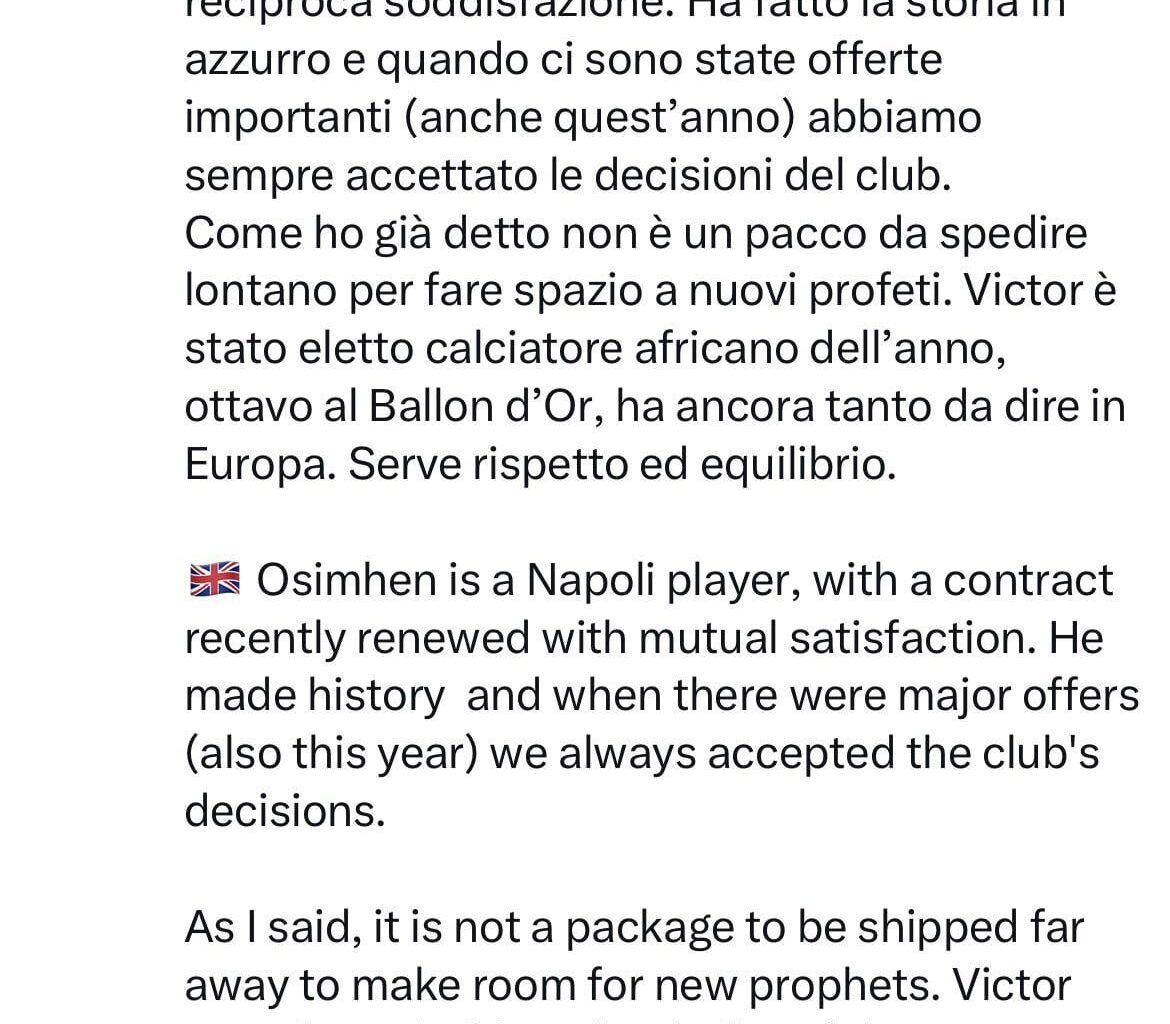 Tweet that didn’t age well. Victor Osimhen is officially out of the Napoli’s players list.
