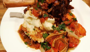 Braised Lamb Shanks with smooth mash and roasted veg (homemade)