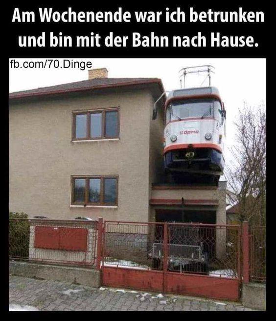 am wochenende war ich betrunken und bin mit der bahn nach hause