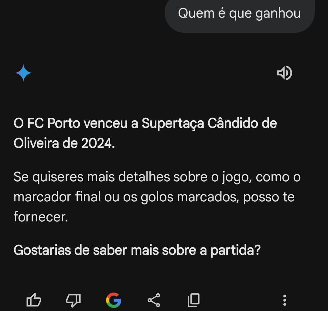 Google diz que a final da taça já aconteceu e quem ganhou