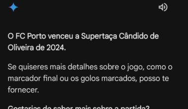 Google diz que a final da taça já aconteceu e quem ganhou