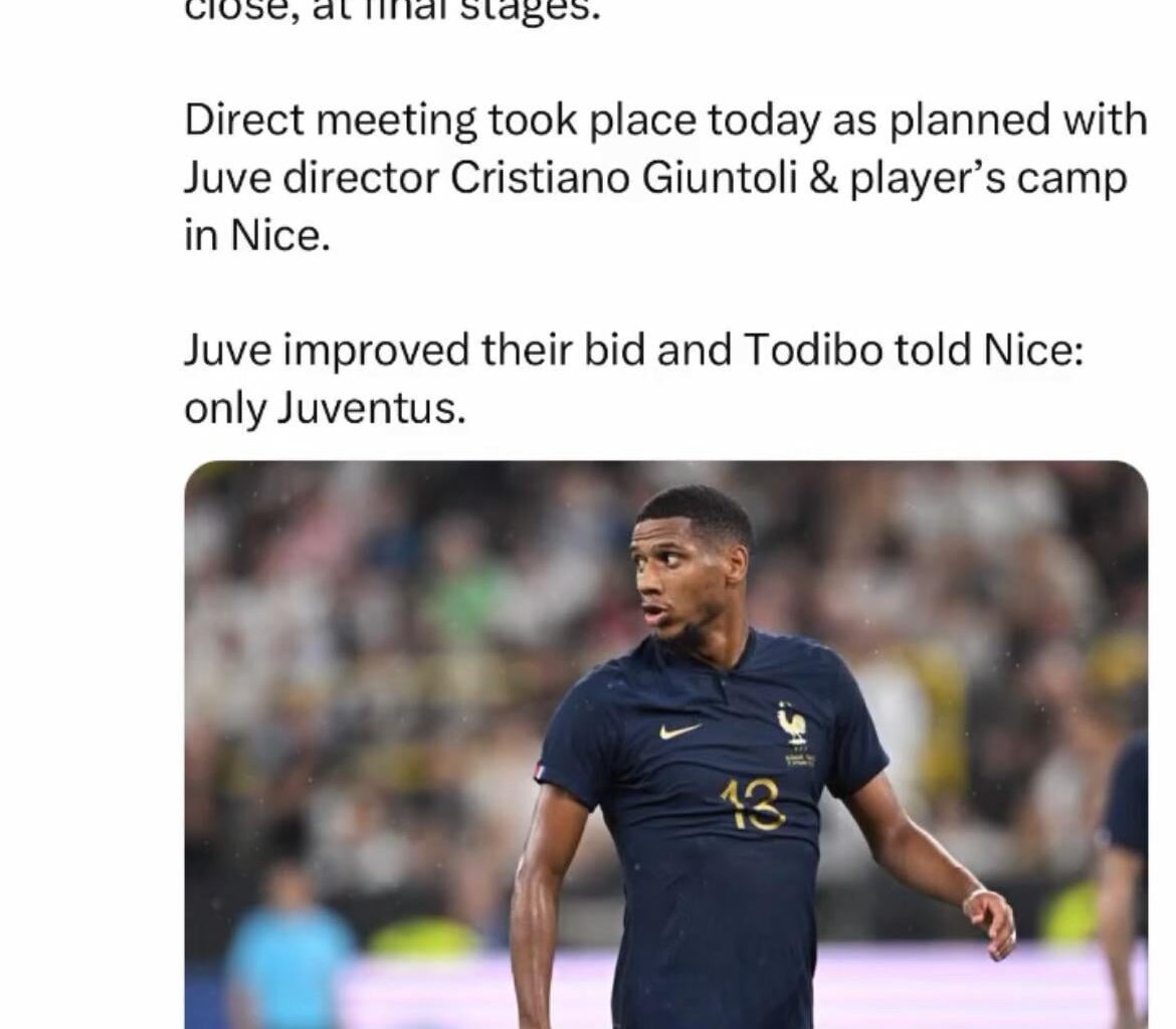 @Fabrizio Romano - Juventus are close to reaching an agreement to sign Jean-Clair Todibo! Deal very close, at final stages.