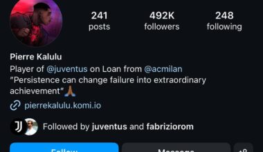 Pierre Kalulu’s bio description after his move to Juventus…