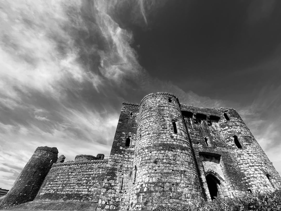 Kidwelly Castle, Carmarthenshire, Wales. Apparently constructed 12th century.