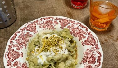 Tagliatelle with Pistachio Pesto and Burrata