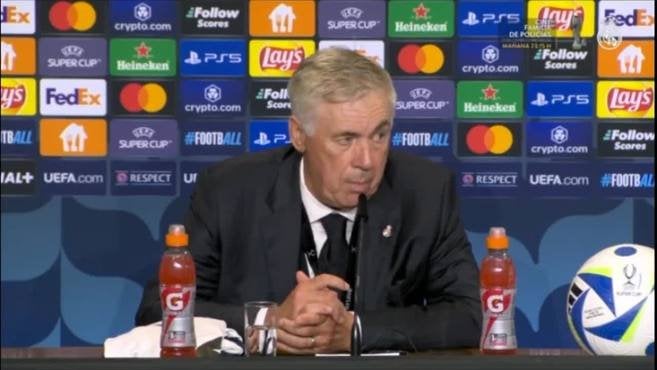 Carlo Ancelotti on comparing BMV (Bellingham Mbappe, Vini) with BBC (Bale, Benzema, Cristiano): "We talked about it yesterday in the 'staff and it is very difficult to compare this team with the one from 2014. What never changes in this club even after 10 years is the quality of the team."