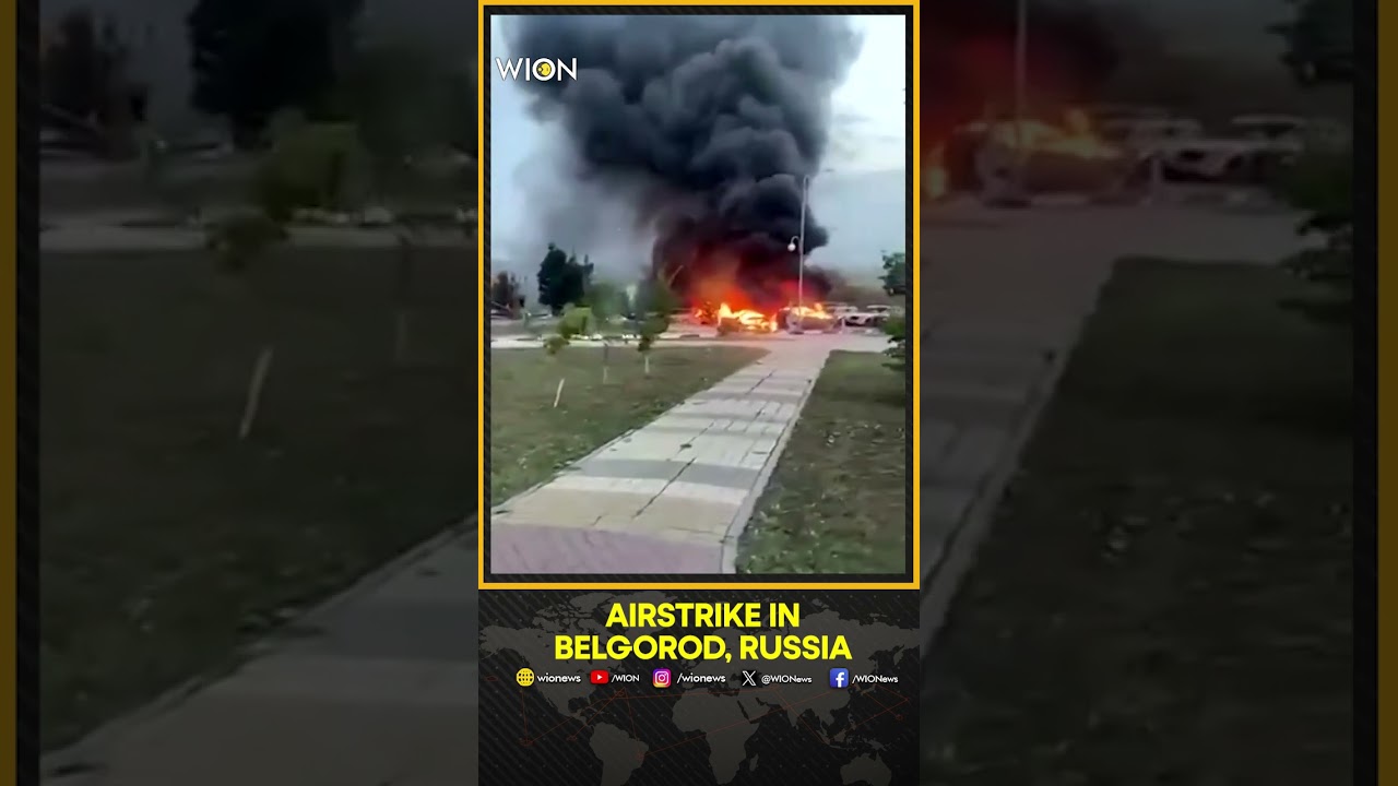 Russia-Ukraine war: Black smoke billows after an airstrike on Belgorod, Russia | WION Shorts