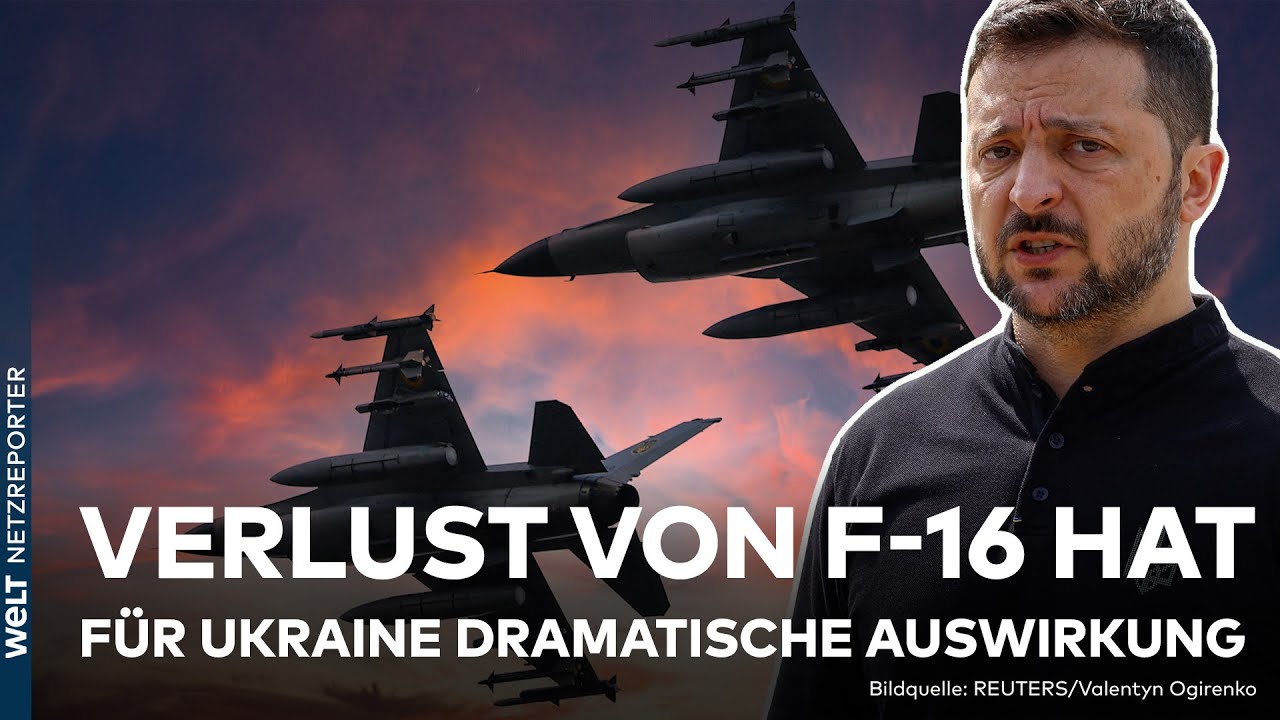 PUTINS KRIEG:  Schock für Ukraine - Erster F-16 Kampfjet abgestürzt | WELT News