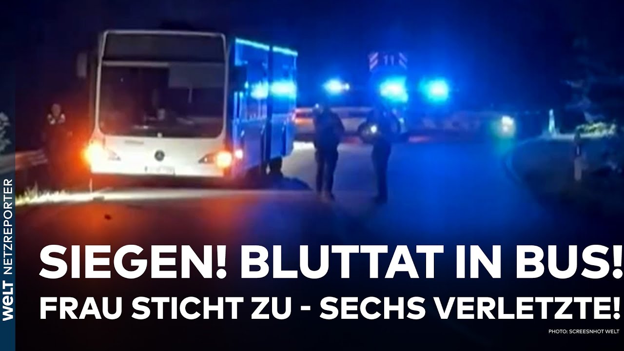 SIEGEN: Bluttat in Linienbus! Frau sticht mit Messer auf Fahrgäste ein - sechs Verletzte