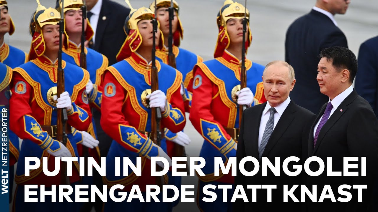 UKRAINE-KRIEG: Ehrengarde statt Festnahme - Wladimir Putin in der Mongolei