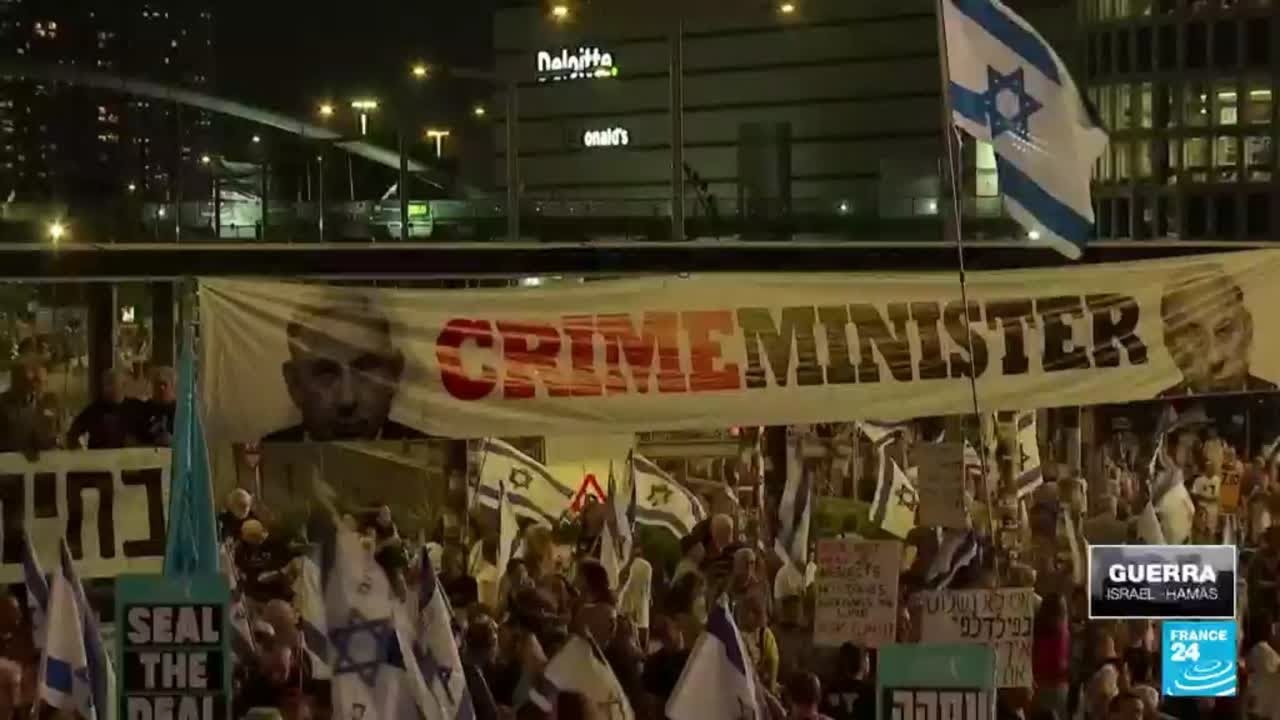 Protestas en las calles de Israel exigen a Netanyahu un acuerdo inmediato con Hamás
