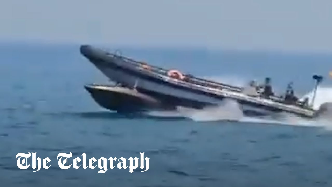 Moment Spanish police boat runs over migrant speedboat