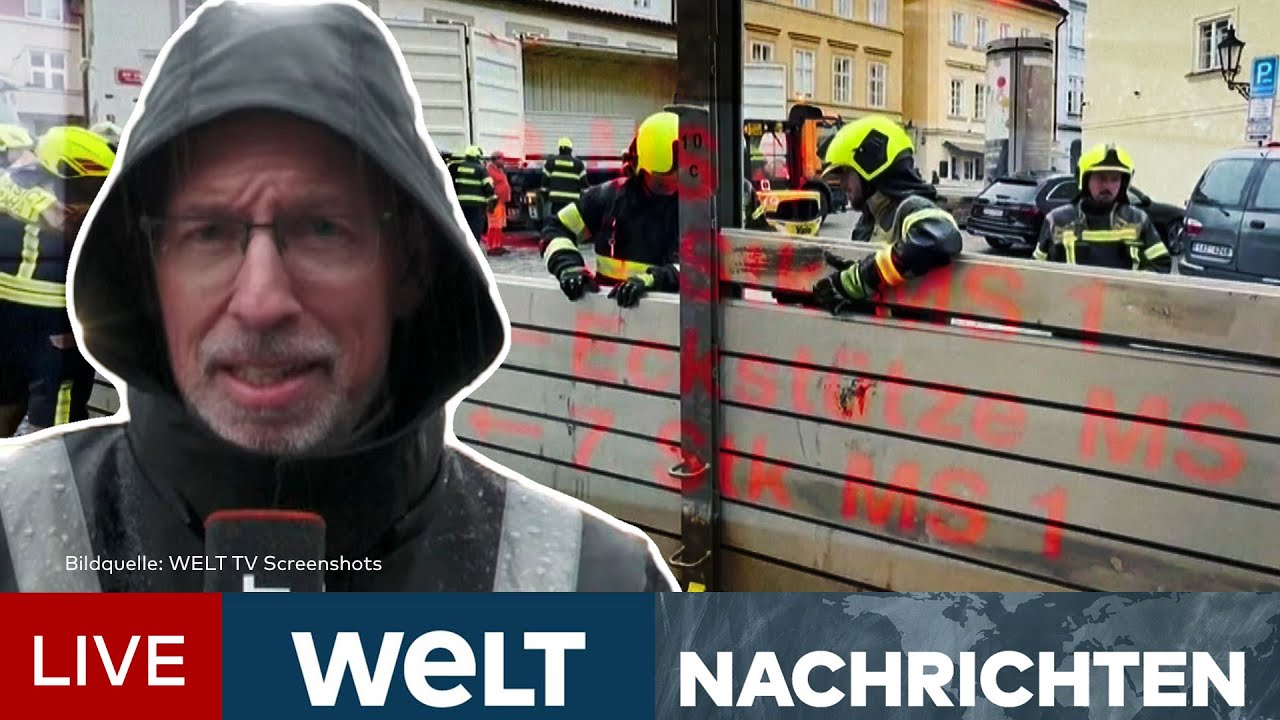 REGEN, REGEN, REGEN: Hochwasseralarm! Krisenstäbe erwarten hier bis zu 400 l/qm | WELT LIVESTREAM