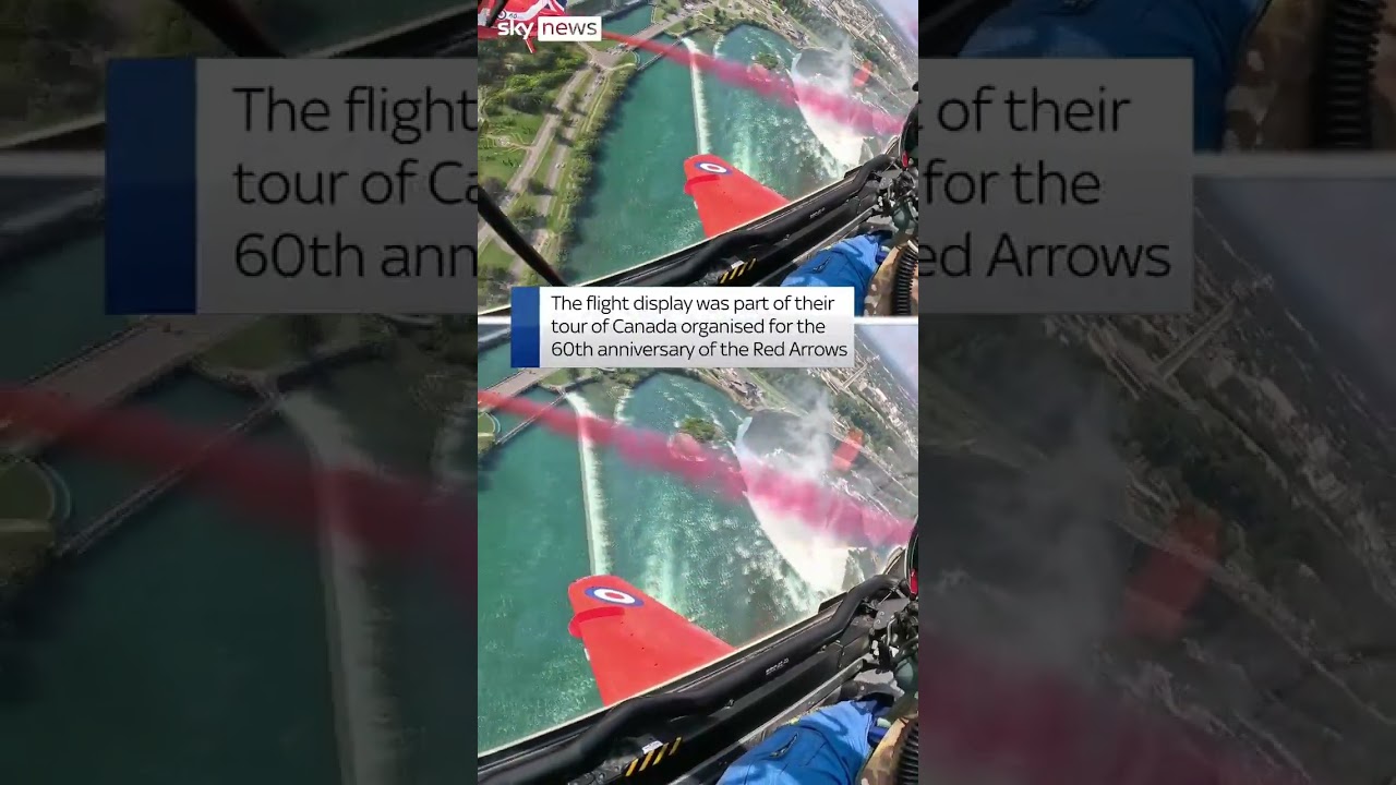 Dramatic video shows Red Arrows fly over Niagara Falls