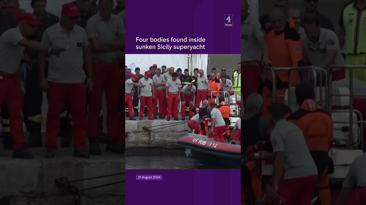 Four bodies found inside sunken Sicily superyacht